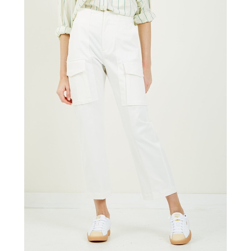 New Closed Clea white cropped chino style cargo pants Size 24